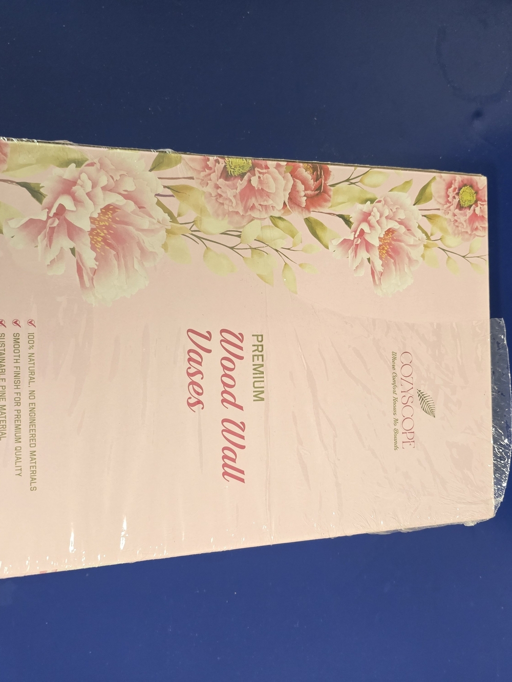 Premium Pink Floral Wood Wall Vases